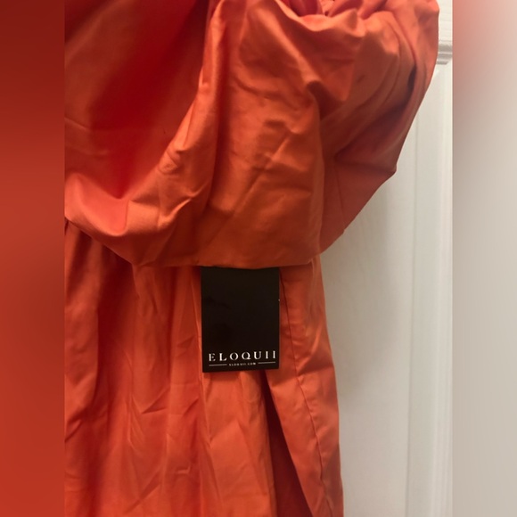 Orange Ruffle Off-Shoulder Dress - Picture 5 of 6